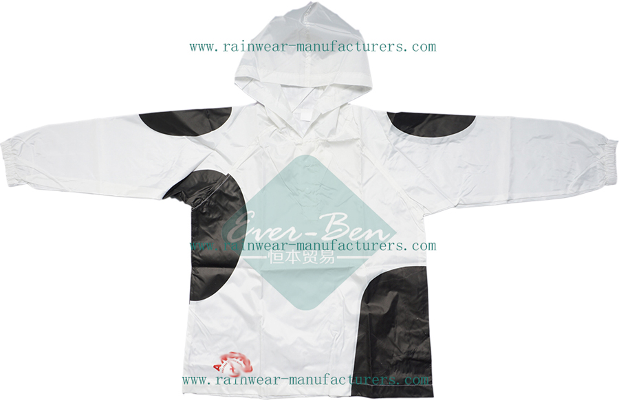 White nylon rain jacket with hood